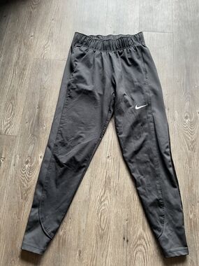 Nike Black Track Pants with White Swoosh